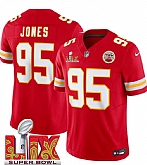 Men & Women & Youth Kansas City Chiefs #95 Chris Jones Red 2025 Super Bowl LIX Patch F.U.S.E. Vapor Limited Stitched Jersey,baseball caps,new era cap wholesale,wholesale hats